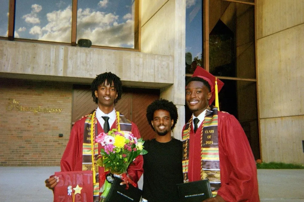 Salviya at graduation with friends